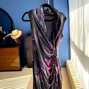 Allsaints silk wrap style dress